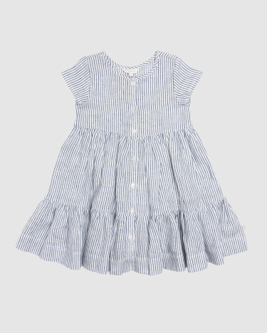 Daisy Stripe Dress in NAVY/WHITE