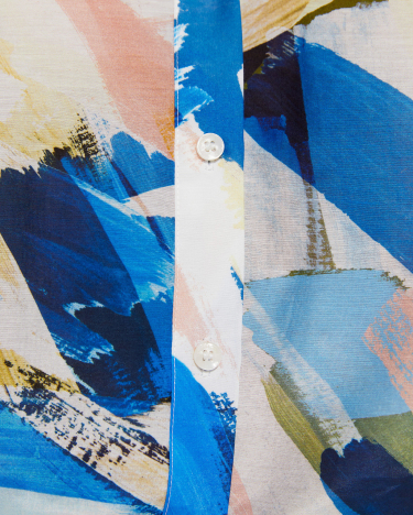 Carmen Cotton Silk Shirt in BLUE MULTI