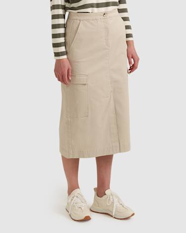 Leah Cargo Skirt in STONE