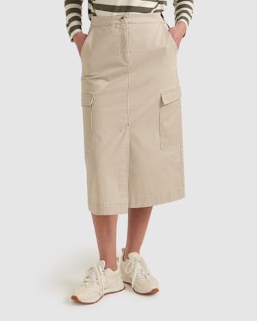 Leah Cargo Skirt in STONE