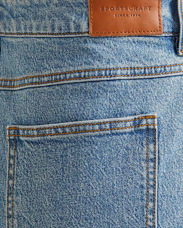 Brodie Denim Skirt in WASHED DENIM