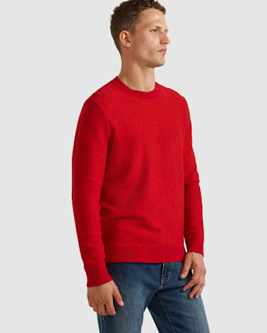 Ethan Wool Blend Crew Knit in RED