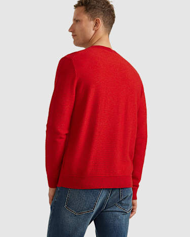 Ethan Wool Blend Crew Knit in RED