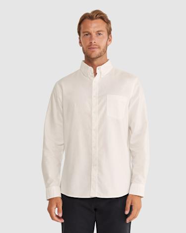 Cotton Long Sleeve Shirt in WHITE
