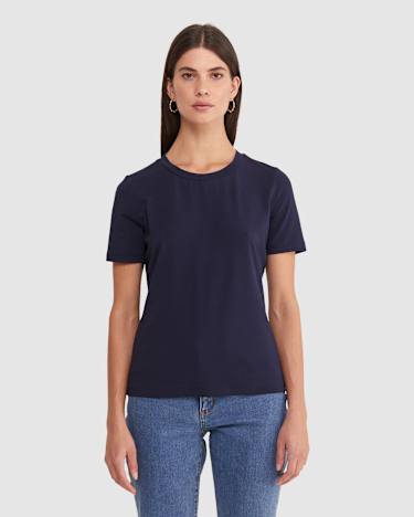 Crew Neck T Shirt in NAVY