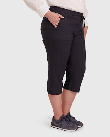 Crop Linen Pant in CLASSIC NAVY