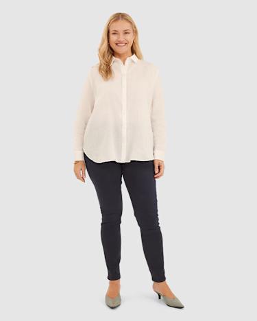 Daisy Relaxed Linen Shirt in WHITE