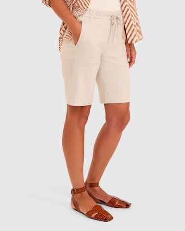 Rosa Linen Short in NATURAL