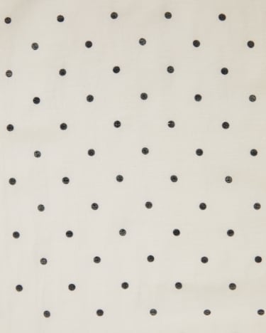 Spot Silk Scarf in BLACK/IVORY