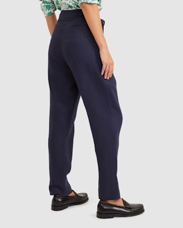 Freya Linen Pant in NAVY