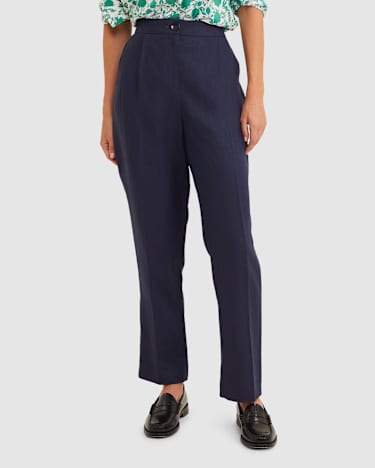Freya Linen Pant in NAVY