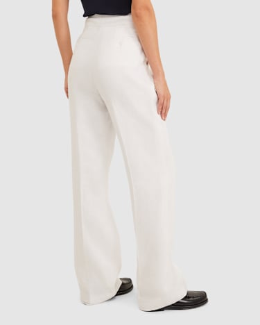 Freya Relaxed Linen Pant in WHITE