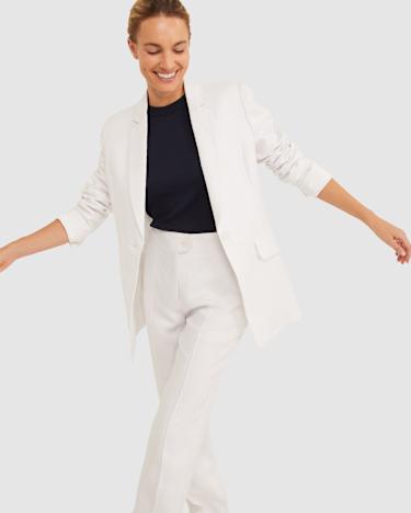 Freya Relaxed Linen Pant in WHITE
