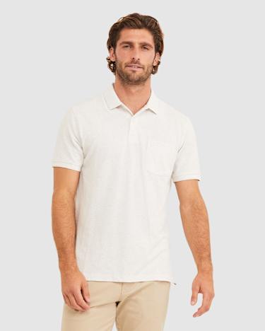 Pique Polo Melange in OATMEAL