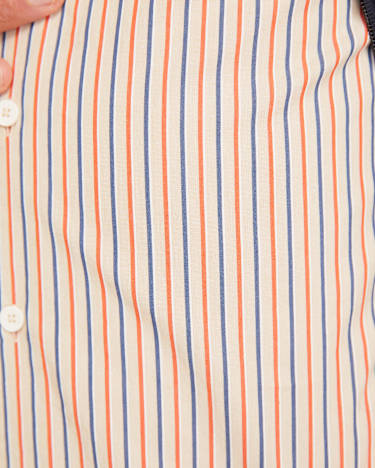 Bromwich Long Sleeve Regular Stripe Shirt in LATTE