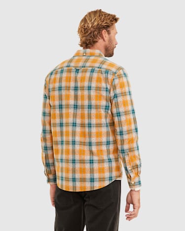 Norman Check Tapered Shirt in GOLD