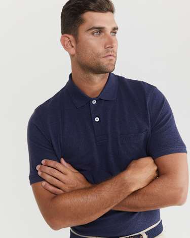 Pique Polo Melange in INK MELANGE