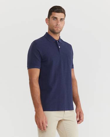Pique Polo Melange in INK MELANGE