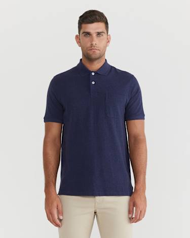Pique Polo Melange in INK MELANGE