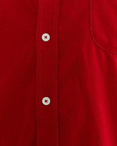 Griffiths Cord Regular Shirt in CRIMSON