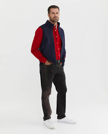Griffiths Cord Regular Shirt in CRIMSON