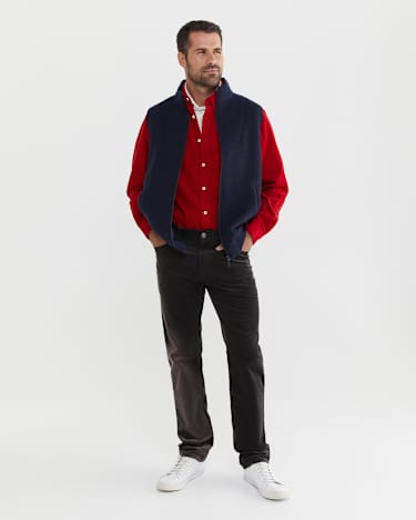 Griffiths Cord Regular Shirt in CRIMSON