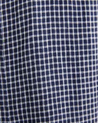 Check Linen Shirt in NAVY