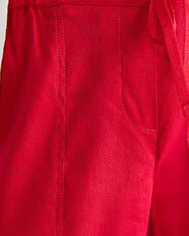 Rosa Crop Linen Pant in BRIGHT PINK