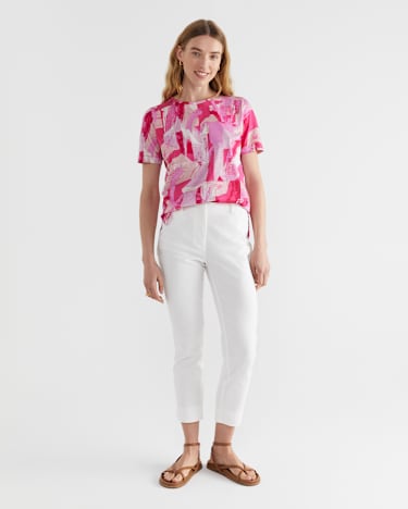 Matera Mercerised Tee in PINK MULTI