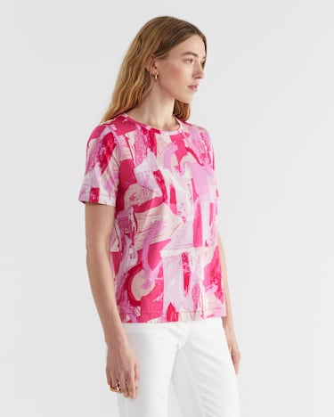 Matera Mercerised Tee in PINK MULTI