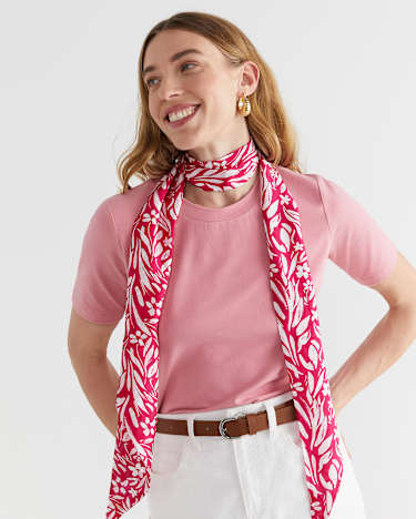 Farrah Silk Scarf in PINK MULTI