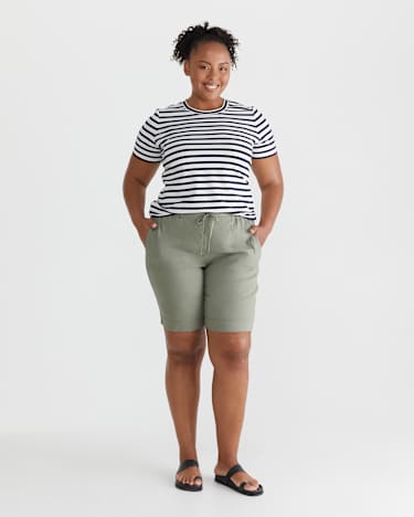 Rosa Linen Short in KHAKI