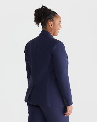 Freya Linen Blazer in NAVY