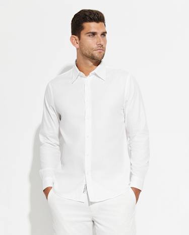 Long Sleeve Archie Shirt in WHITE
