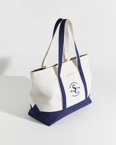 Club Sport Canvas Tote in ECRU/NAVY