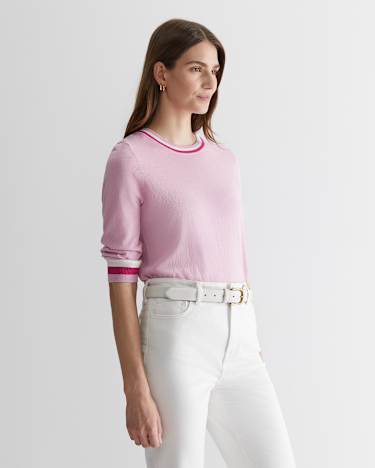 Alphine Silk Blend Knit Top in CANDY