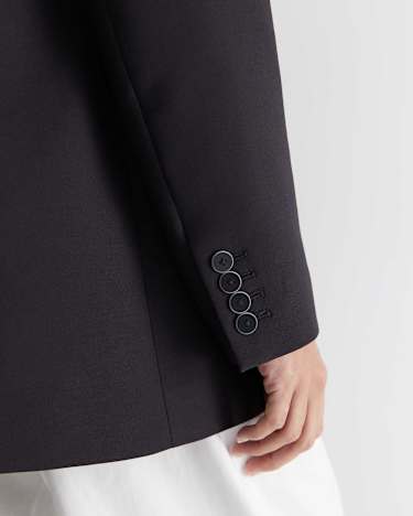 Bianca Relaxed Wool Blazer in BLACK