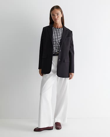 Bianca Relaxed Wool Blazer in BLACK