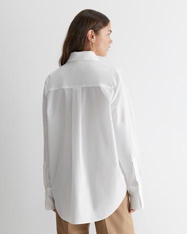 Portia Poplin Cotton Shirt in WHITE