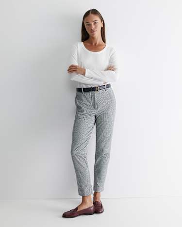 Evie Houndstooth Ponte Pant in BLACK MULTI
