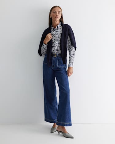 Maya Lily Voile Shirt in BLUE/WHITE