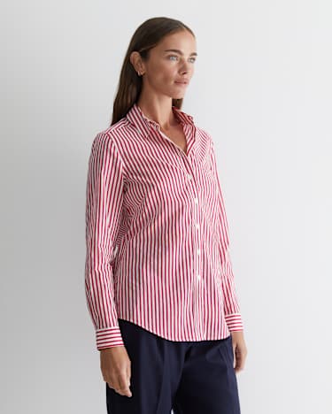 Stripe Lily Voile Shirt in PINK/WHITE
