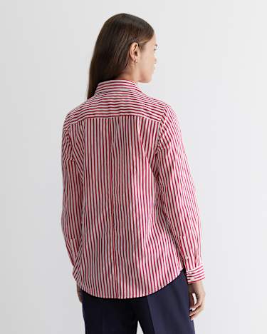 Stripe Lily Voile Shirt in PINK/WHITE