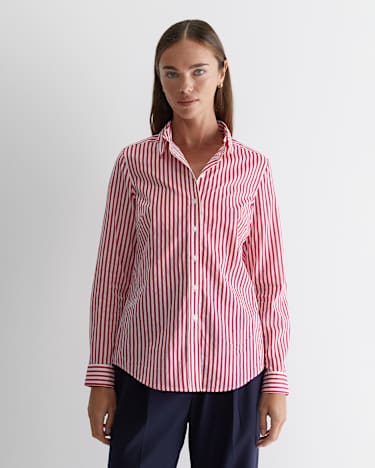 Stripe Lily Voile Shirt in PINK/WHITE