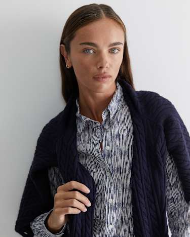 Maya Lily Voile Shirt in BLUE/WHITE