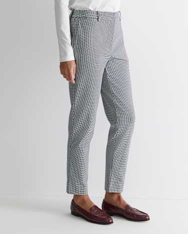Evie Houndstooth Ponte Pant in BLACK MULTI