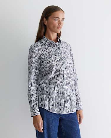 Maya Lily Voile Shirt in BLUE/WHITE