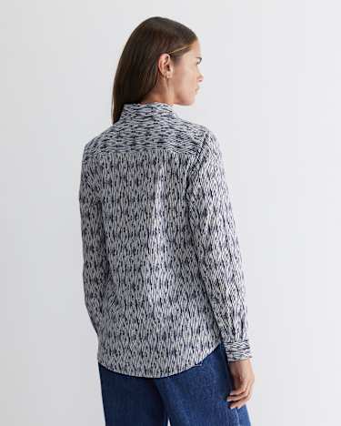 Maya Lily Voile Shirt in BLUE/WHITE
