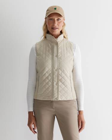 Vera Quilted Vest in STONE