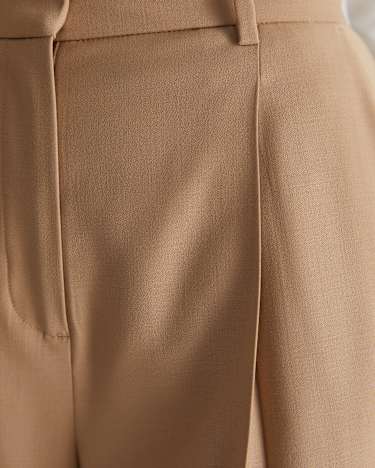 Bianca Pleat Pant in CAMEL